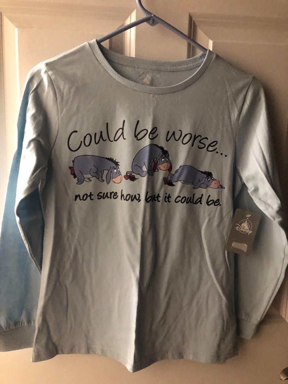 Disney Brand Eeore Long Sleeve Top - Youth Teen Small - NWT